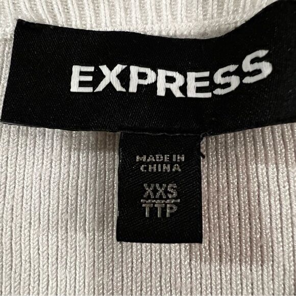 EXPRESS Sweater White with Puffy Sleeves size XXS - Picture 8 of 8